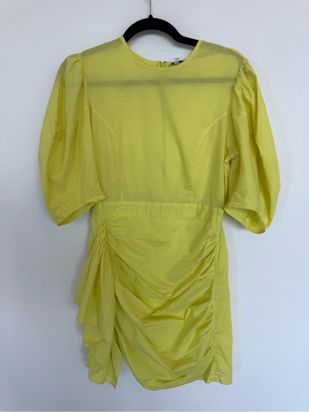 RHODE Puff-Sleeve Ruffle Mini Dress in Citrine Yellow Size S π - Picture 2 of 5